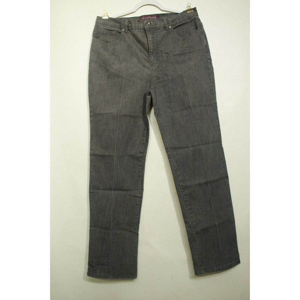 Gloria Vanderbilt Amanda Gray Heather Straight Leg Jeans 5 Pk Logo Size 14 Short